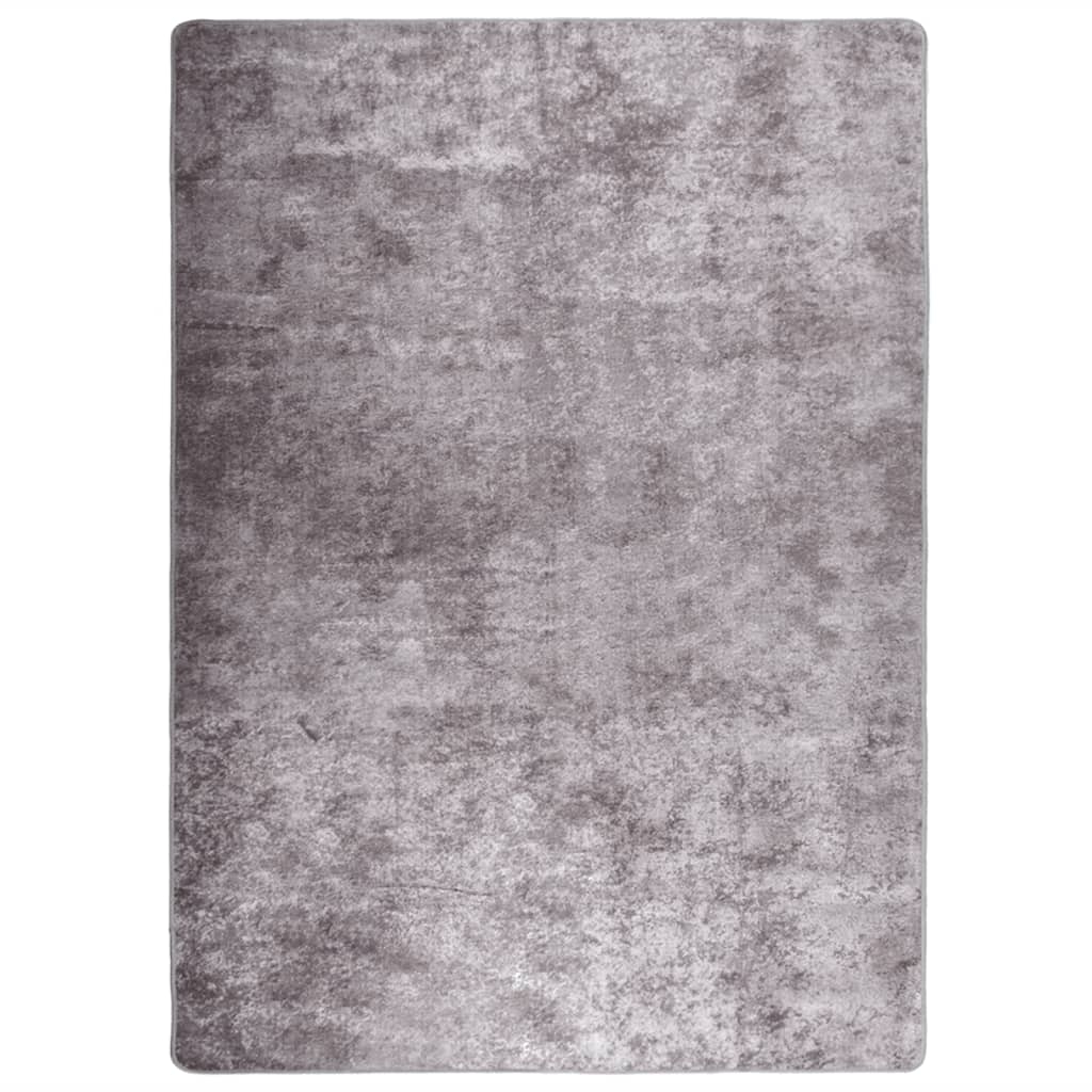 vidaXL Rug Washable Grey 120x170 cm Anti Slip