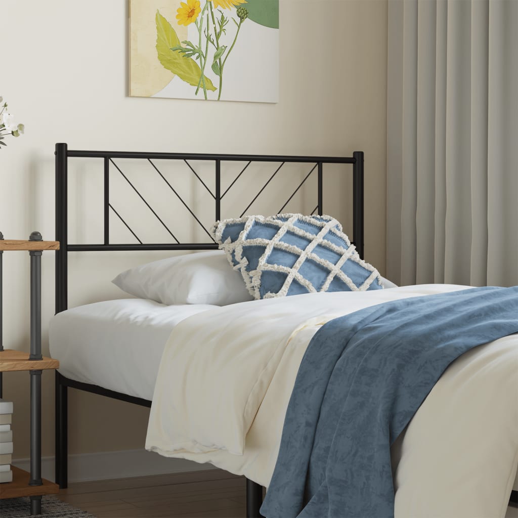 vidaXL Metal Headboard Black 80 cm
