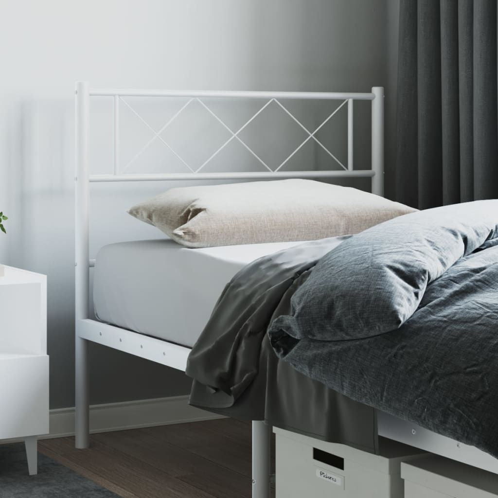 vidaXL Metal Headboard White 100 cm