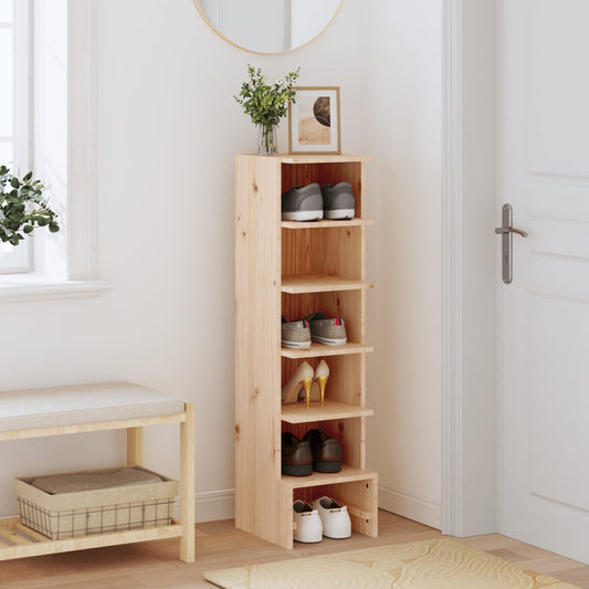 vidaXL Shoe Cabinet 28x30x104 cm Solid Wood Pine