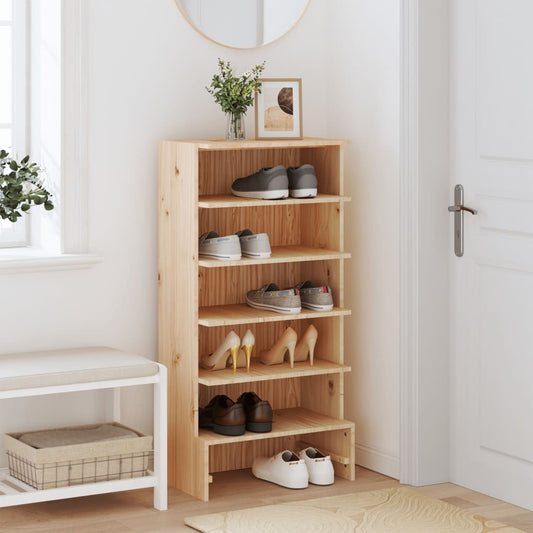 vidaXL Shoe Cabinet 52x30x104 cm Solid Wood Pine