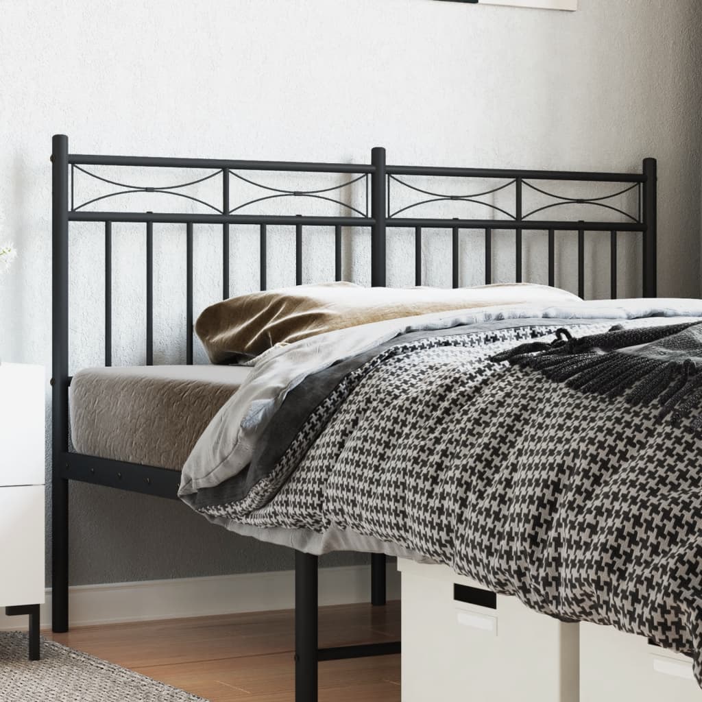 vidaXL Metal Headboard Black 140 cm