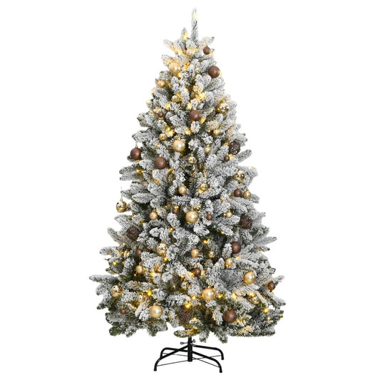 vidaXL Artificial Hinged Christmas Tree 300 LEDs & Ball Set 300 cm