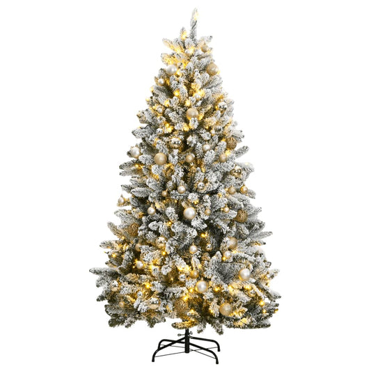 vidaXL Artificial Hinged Christmas Tree 300 LEDs & Ball Set 270 cm