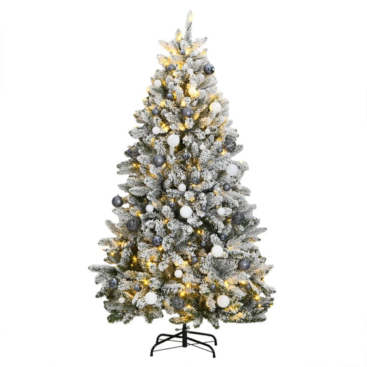 vidaXL Artificial Hinged Christmas Tree 300 LEDs & Ball Set 300 cm
