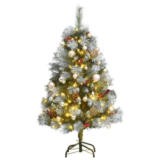 vidaXL Artificial Hinged Christmas Tree 150 LEDs & Ball Set 150 cm
