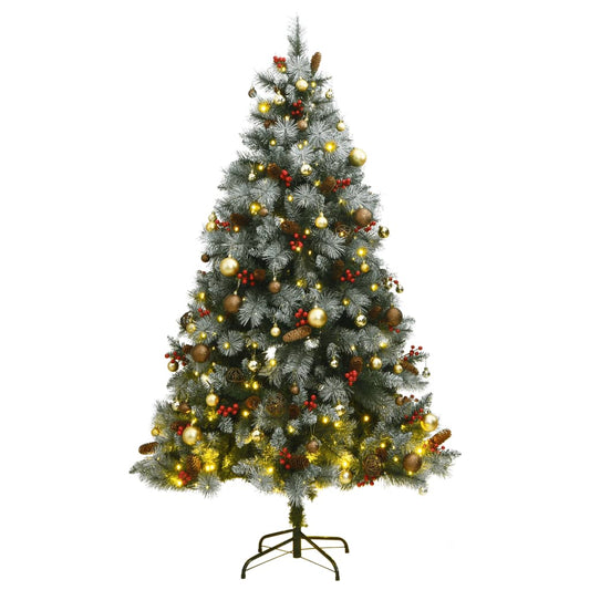 vidaXL Artificial Hinged Christmas Tree 300 LEDs & Ball Set 240 cm