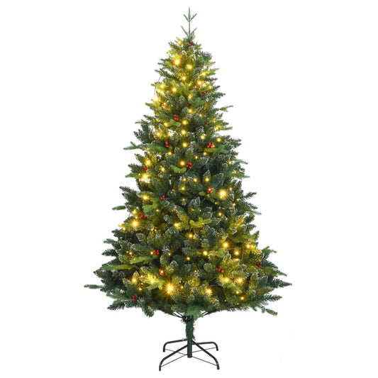 vidaXL Artificial Hinged Christmas Tree 150 LEDs 150 cm