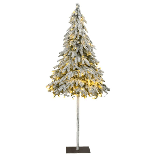 vidaXL Artificial Christmas Tree 150 LEDs & Flocked Snow 120 cm