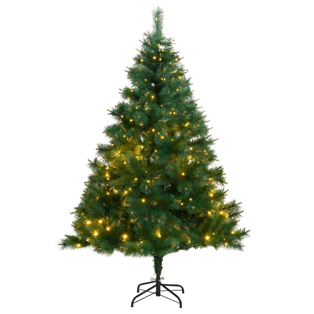 vidaXL Artificial Hinged Christmas Tree 300 LEDs 210 cm