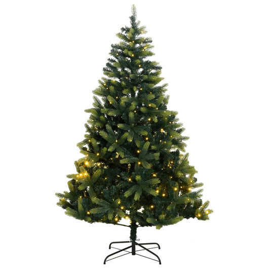 vidaXL Artificial Hinged Christmas Tree 300 LEDs 210 cm