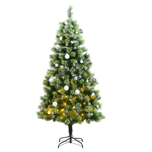 vidaXL Artificial Hinged Christmas Tree 300 LEDs & Ball Set 240 cm
