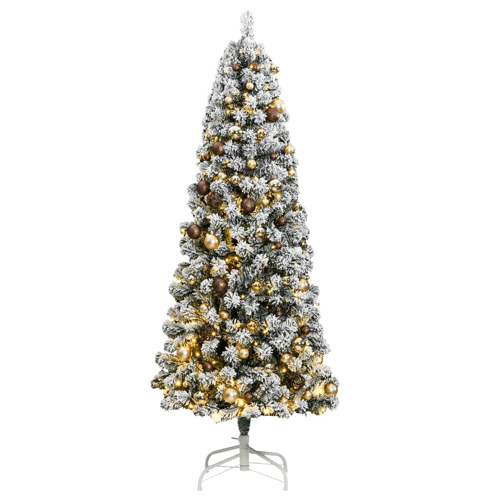 vidaXL Artificial Hinged Christmas Tree 300 LEDs & Ball Set 240 cm