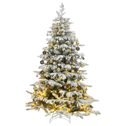 vidaXL Artificial Hinged Christmas Tree 300 LEDs & Ball Set 240 cm