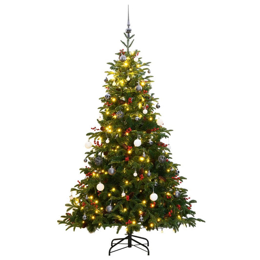 vidaXL Artificial Hinged Christmas Tree 300 LEDs & Ball Set 240 cm