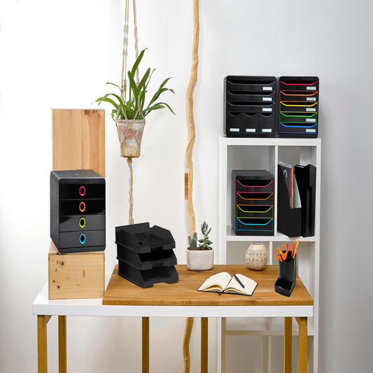 Exacompta Pop-Box Desktop Drawer Set with 4 Drawers Black